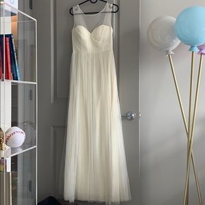 Jenny Yoo long ivory bridesmaid dress